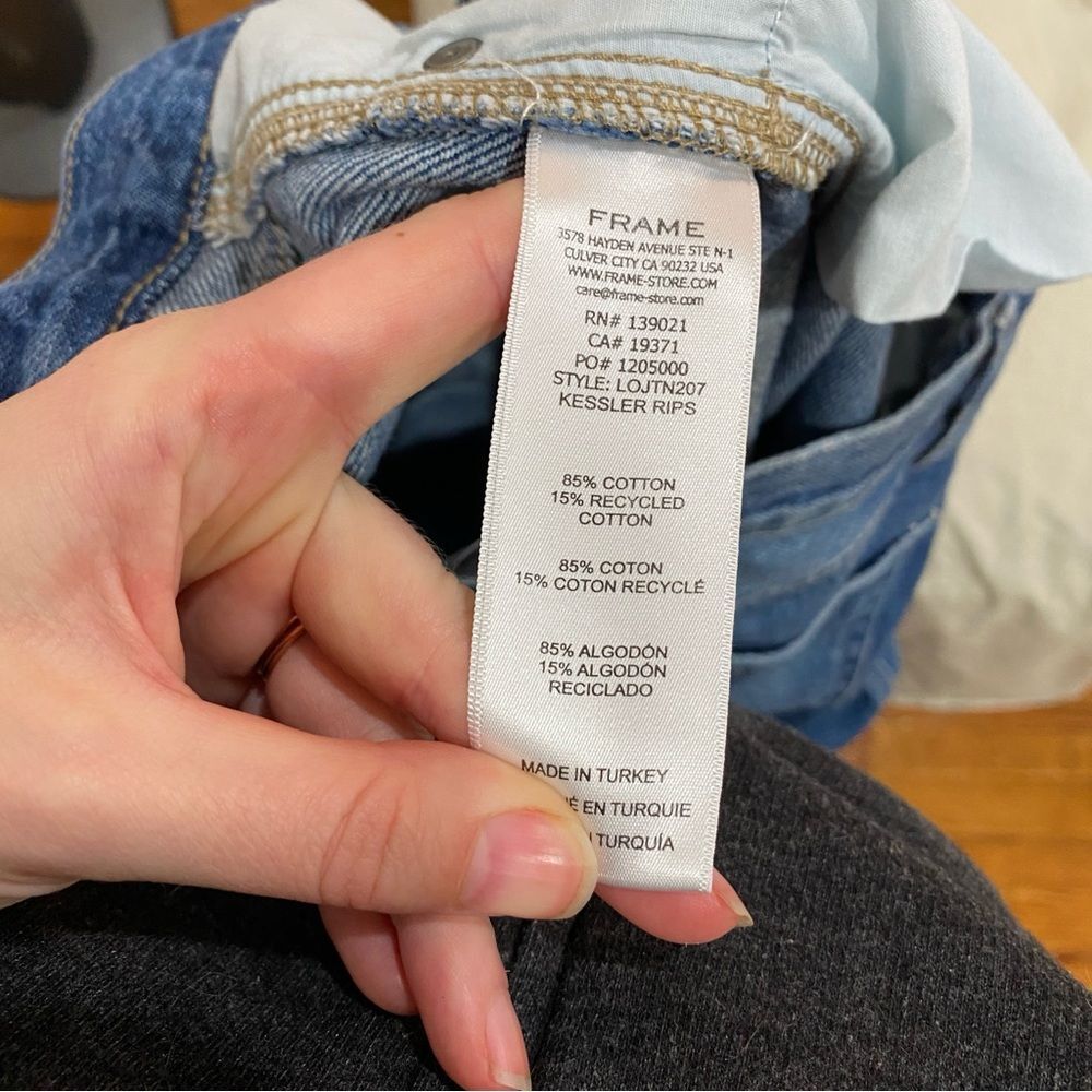 FRAME Denim Le Original Kessler Rips High rise Straight Leg sz 28 - Picture 4 of 13